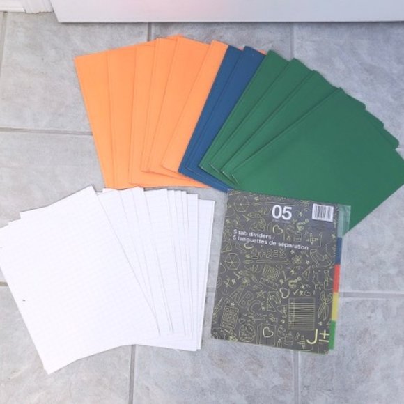 NEW Stationary Duotang Folder Grid Paper Divider - Picture 2 of 7